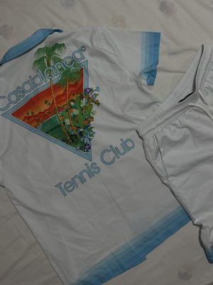 Σετ Casablanca Tennis Club πουκάμισο και σορτς σαν καινούργιο, λευκό και γαλάζιο