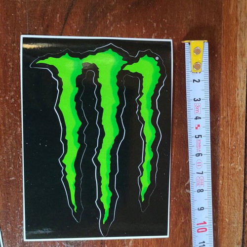 Monster original plastic stickers new, pair