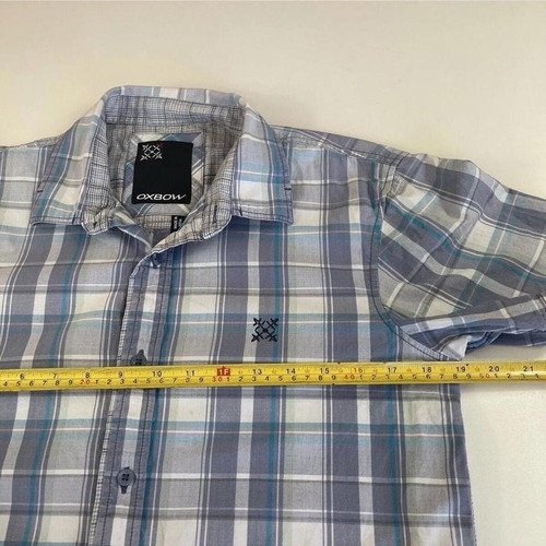 Oxbow Plaid Short Sleeve Shirt Blue Size S Like New