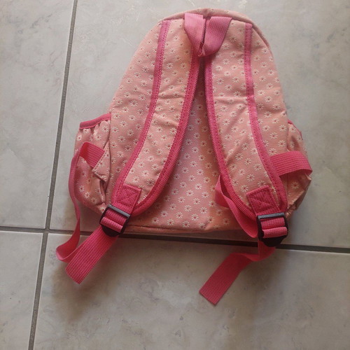 Pink children's backpack with flowers like new