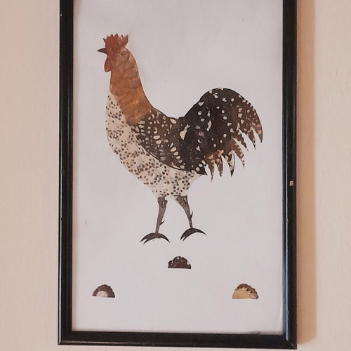 African art painting made with butterfly feathers like new