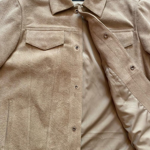 All Saints Hopper buffed suede trucker jacket new, size M