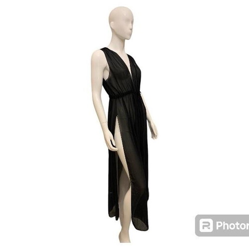 Black beach caftan new one size see through