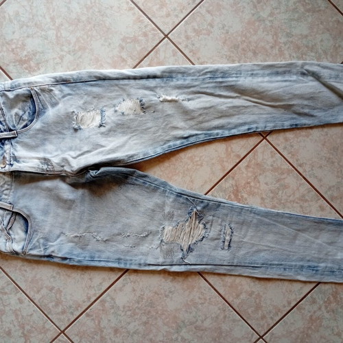 Zara denim pants like new, size EU 36, blue, distressed