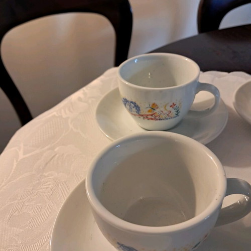 Set of six double coffee cups Lumidhs Stathopoulos collectible new