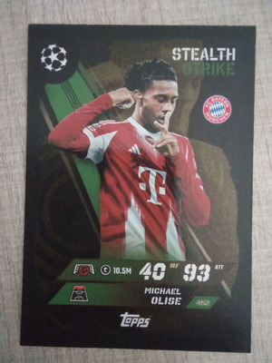 Michael Olise Bayern Munchen Stealth Strike κάρτα Topps Match Attax 2025-26 σαν καινούργιο