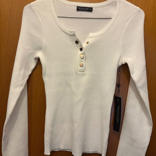 Emerson Lang Women's White Blouse L New