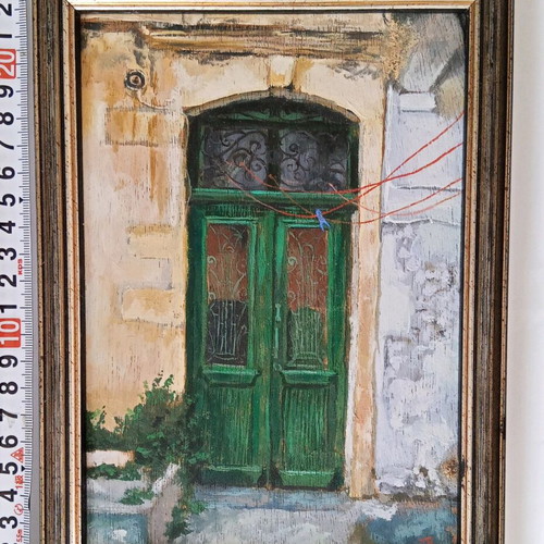 Painting Beside Ag-Nic Cloister, Chania by Tiffany Riley 2007 like new