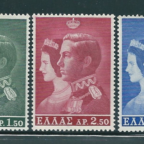 Hellas 1964 Royal Wedding complete stamp set MNH
