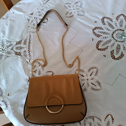 H&M crossbody bag with suede leather and gold chain, like new