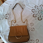 H&M crossbody bag with suede leather and gold chain, like new