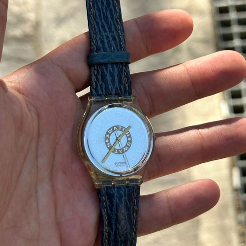 Swatch DELAVE GK145 vintage wristwatch 34mm, denim design