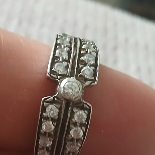 Ring with zirconia, 925 silver, 17.5 mm, like new