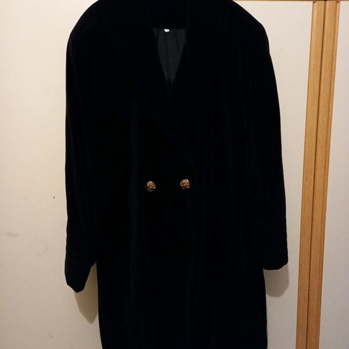 PRICE DROP: NEW VELVET BLACK COAT WITH GOLD PLATED BUTTONS.