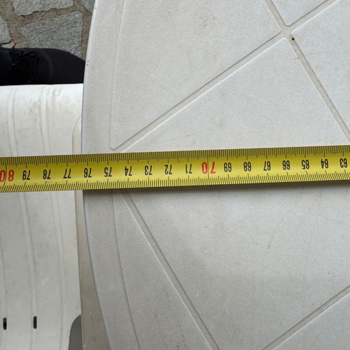 Plastic garden table used, 75 cm diameter