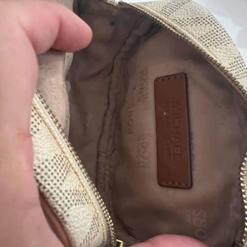 Michael Kors cosmetic bag used, beige