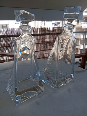 Bohemia crystal decanters like new, set of two