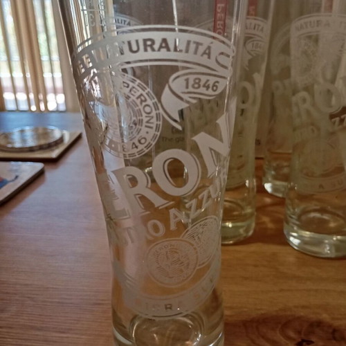 Peroni Beer Glasses Set of 6 300ml New