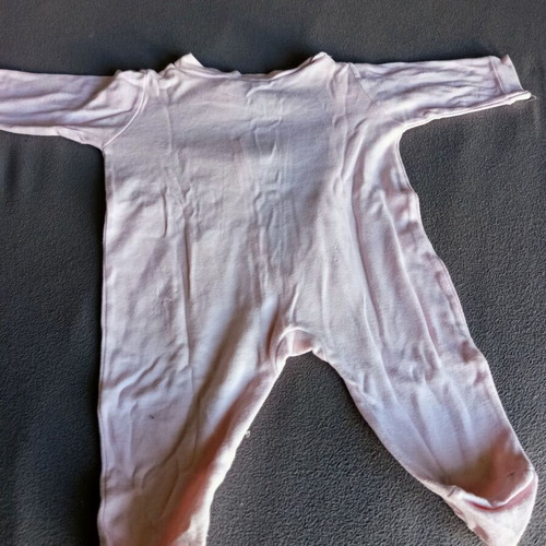 Pink footed romper 3 months used with Daddy Loves Me embroidery