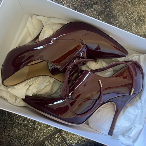 Dolce & Gabbana burgundy patent leather women's ankle boots new