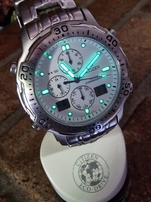 Citizen Promaster Crono Racing Chronograph Watch used, men's, battery, large bracelet
