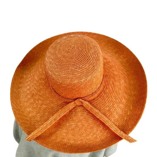 Oversized straw hat orange, like new
