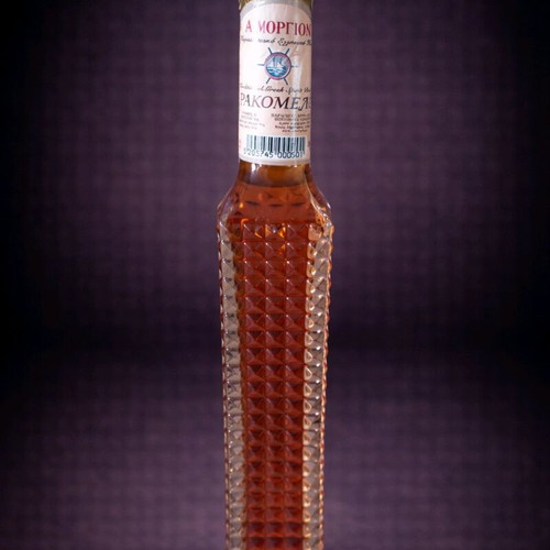Amorgion Komelo Greek rakomelo in embossed bottle new