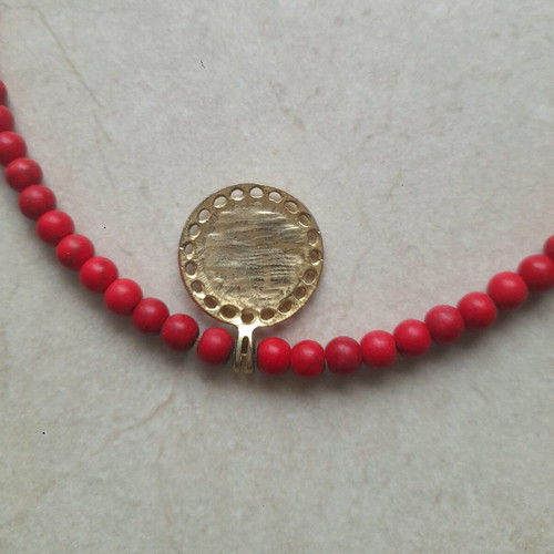 Beaded handmade necklaces like new, white and red