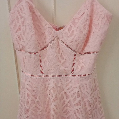 Lace mini dress pink new with adjustable straps