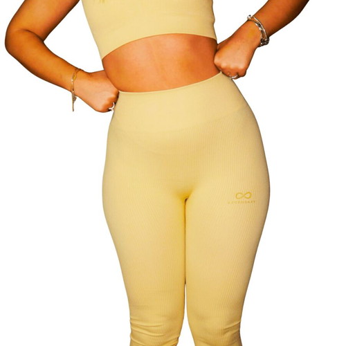 Legendary Premium Yoga Set Bra & Leggings Flexyoga Beige-Yellow