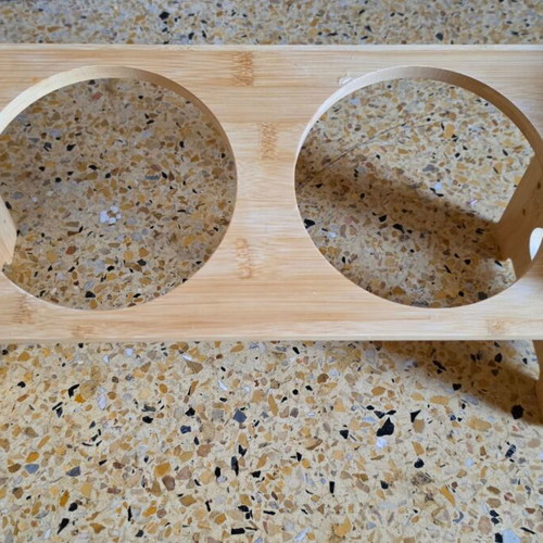 Adjustable dog bowl stand like new