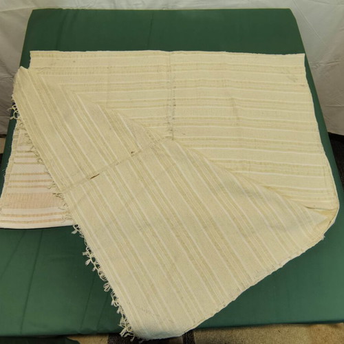 Woven bed sheet used, 1930s vintage with wear
