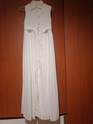 Massimo Dutti white long dress used, size S/36, summer elegant look