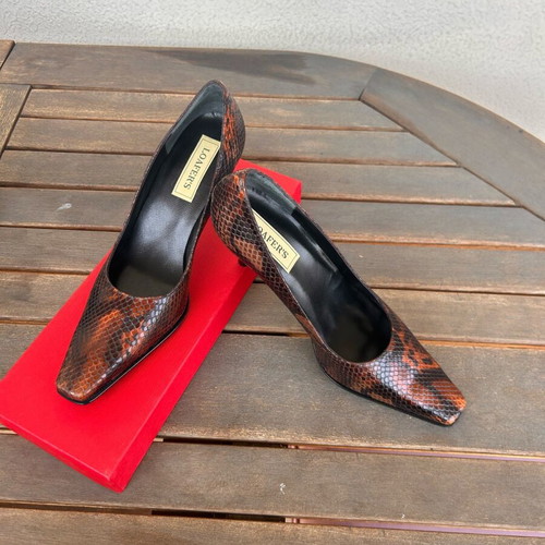 Leather snake print LOAFERS pumps size 40 like new, brown