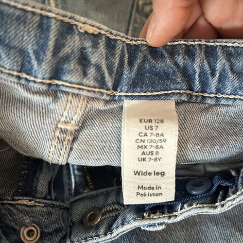 Girls' jeans and pants, ages 7-9, Zara and H&M