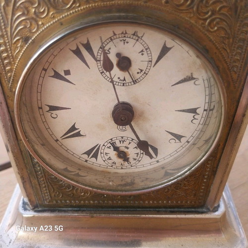 Musical Travel Clock used, analog, tabletop, 1900s 1910s