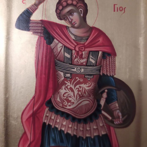 Saint George Icon new with 24K gold leaf on linden wood