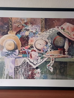 Painting copy new with frame and glass 85x65 cm