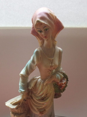 Vintage statue figure of Victorian girl by A.Belcari used