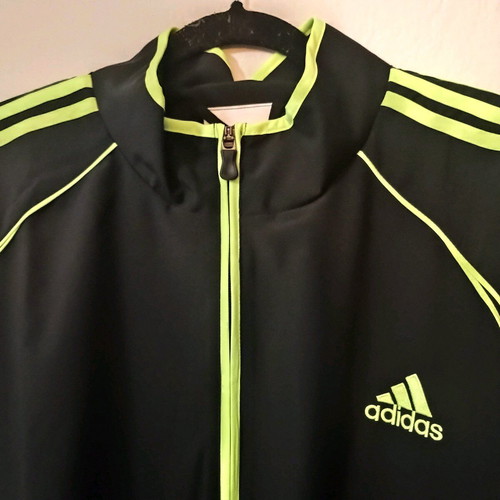 Adidas Teamgeist Adicolor No2XL tracksuit jacket new black with fluorescent details