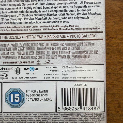 The Hurt Locker Blu-ray like new with English subtitles