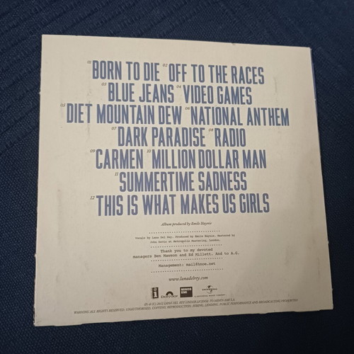 Lana Del Rey Born to Die CD album like new, Greek special edition