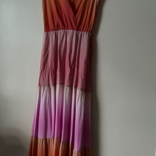 Long wrap dress with belt, size 36(S), length from shoulder to bottom, 134 cm. Made in Italy.