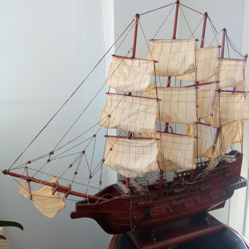 Spanish Sailing Ship Decorative Wooden Model like new