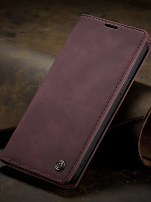 Θήκη πορτοφόλι iPhone 17 Air από PU δέρμα, μπορντώ