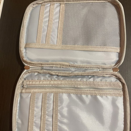 Fabric wallet and document organizer new, gray, multiple compartments