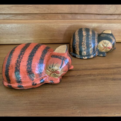 Decorative Sleeping Cat Set, Handmade, New