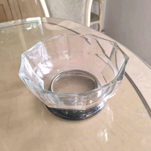 Crystal salad bowl silver-plated new