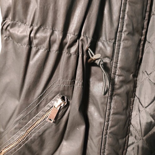 Olive parka jacket like new with waterproof fabric and fur hood