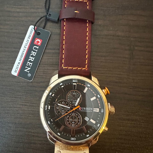 Curren men's watch brown like new with box